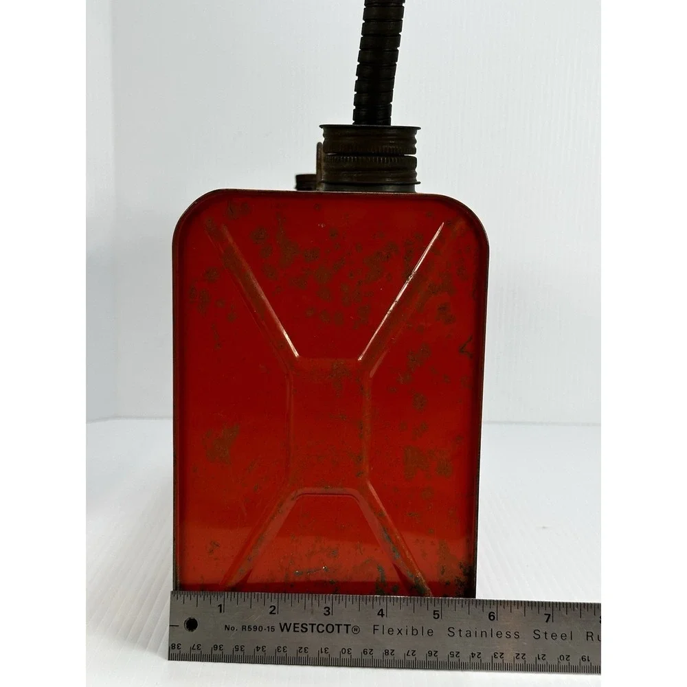 Vintage JACOBSEN POWER‎ MOWERS 2.5 Gallon Fuel Mixture Gas Gasoline Can Red